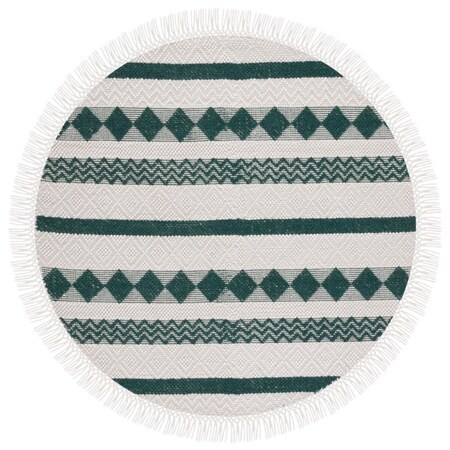 Safavieh 6 x 6 ft. Natura Hand Woven Round Area Rug; Ivory & Green NAT851Y-6R